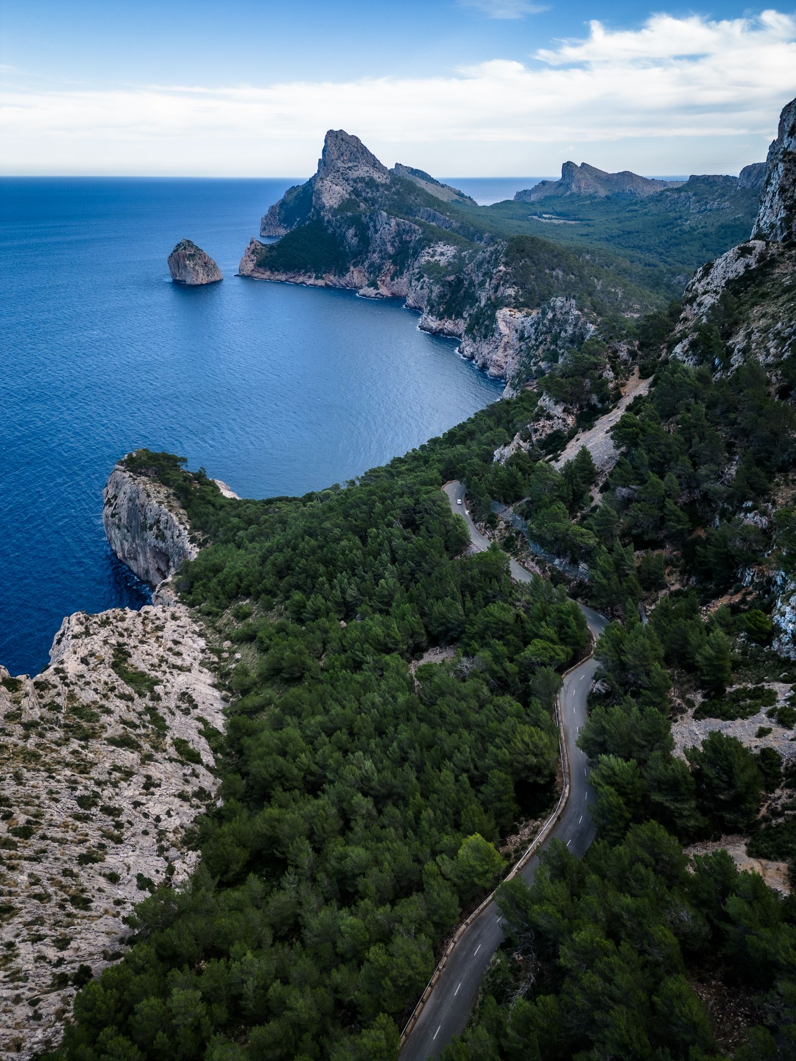 Kuestenstrasse am Cap de Formentor auf Mallorca