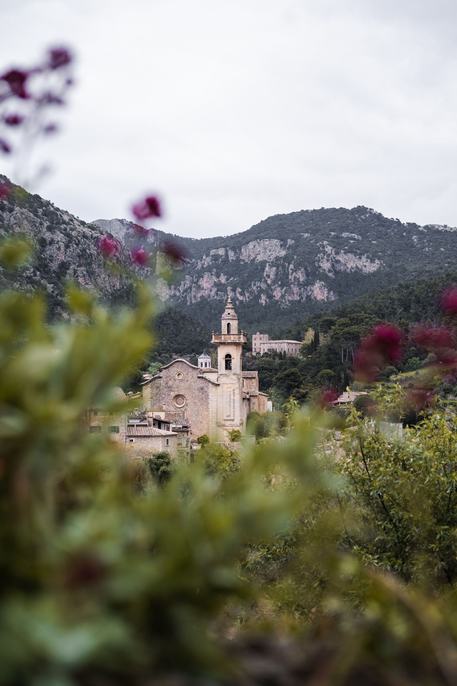 Valldemossa church in the Serra de Tramuntana mountains